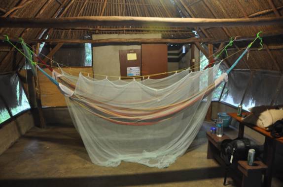 Nossas redes com mosquiteiras, em Yalimapo, região de Mana, na Guiana Francesa